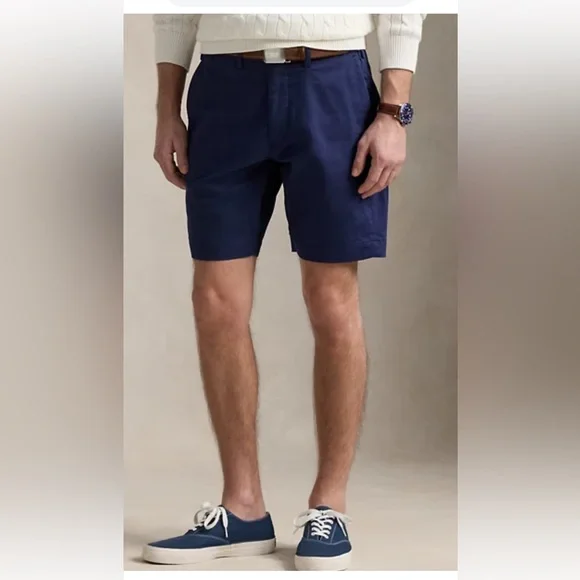 Polo by Ralph Lauren Navy Blue Flat Front Shorts - Picture 9 of 11